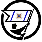Chaldean flag held by man